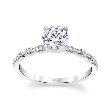 14 KT White Gold Engagement Ring With 0.08 ctw